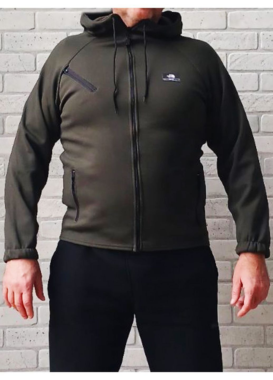 Теплая мужская кофта спортивная на молнии с капюшоном No Brand (364237280)