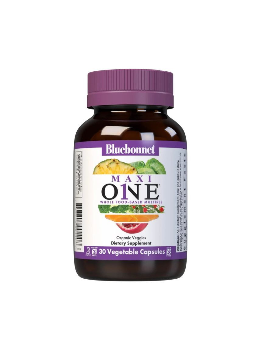 Мультивитамины c железом, MAXI ONE With Iron,, 30 вегетарианских капсул Bluebonnet Nutrition (326054654)