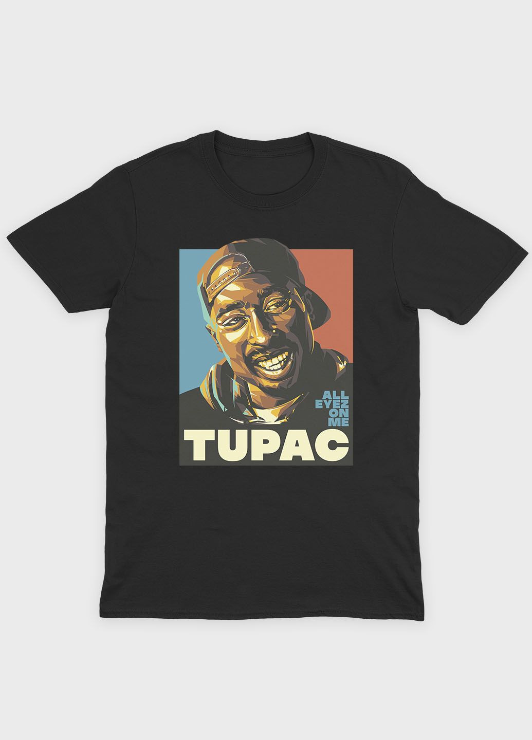Черная мужская футболка с принтом hip-hoptupac (ts001-1-bl-004-1-126) Modno