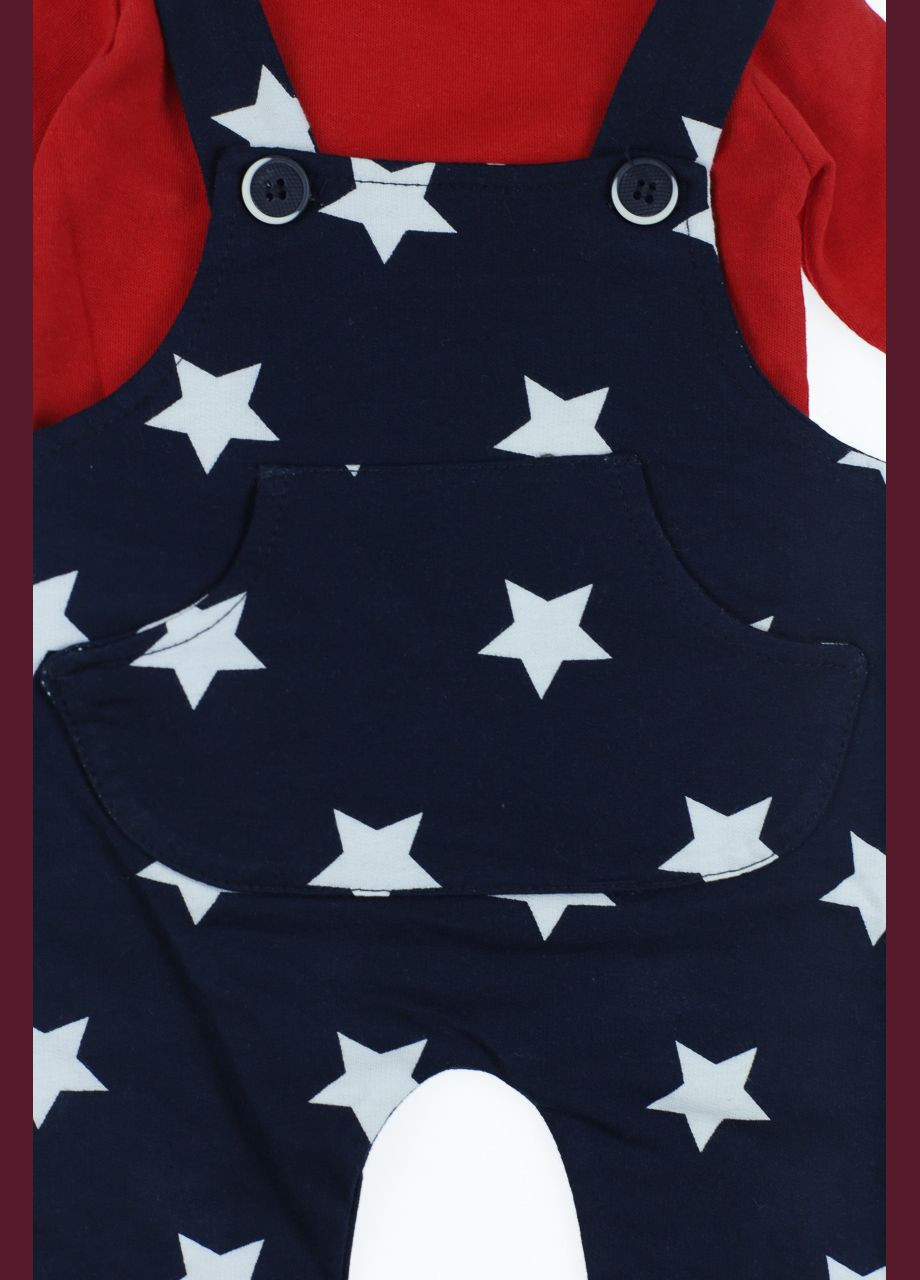 Красный демисезонный водолазка с полукомбинезоном интерлок "star" красный 68 см (41433) Murat baby