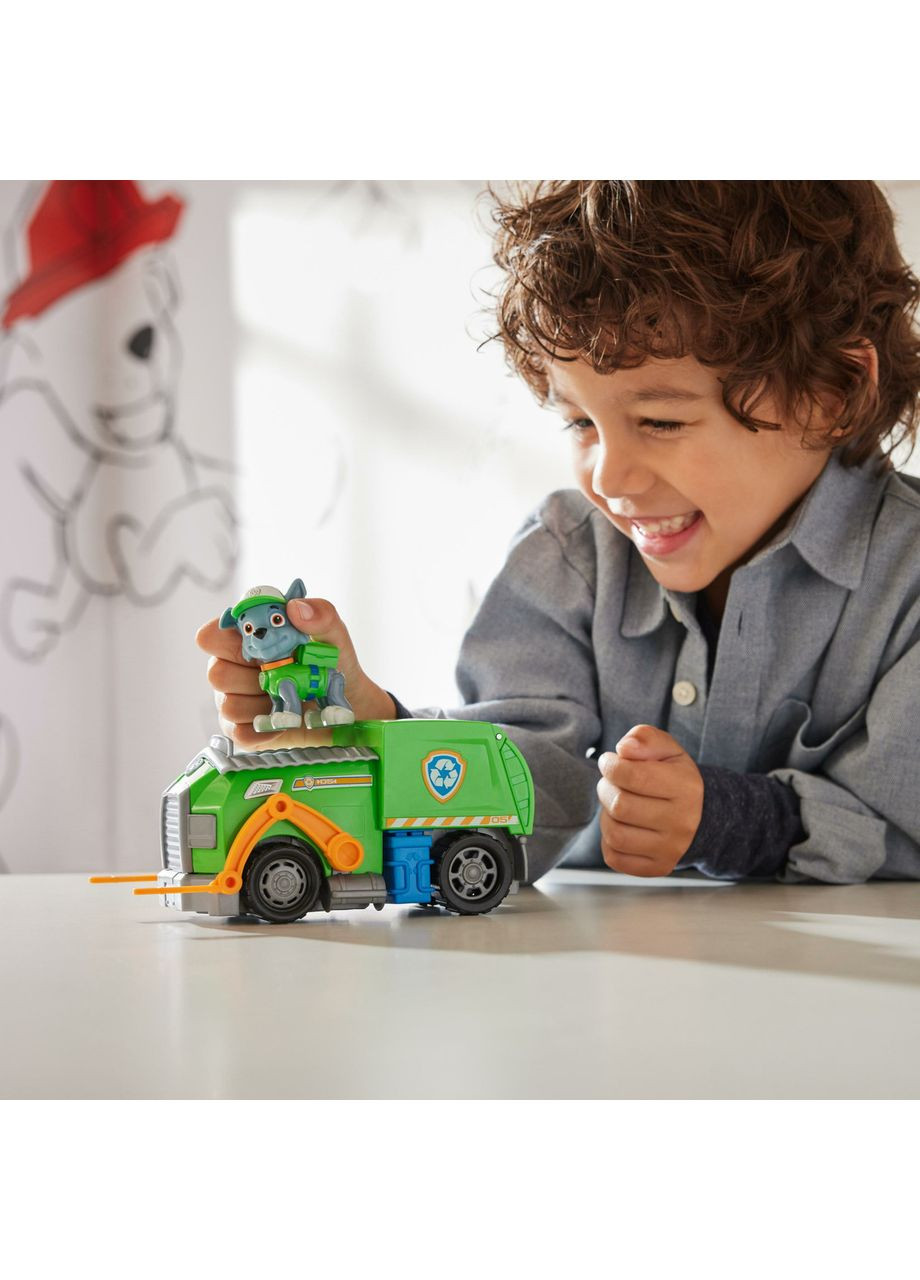 Щенячий патруль Рятувальний сміттєвоз і фігурка Роккі Оригінал PAW Patrol Rocky Recycle Truck Spin Master (365251632)
