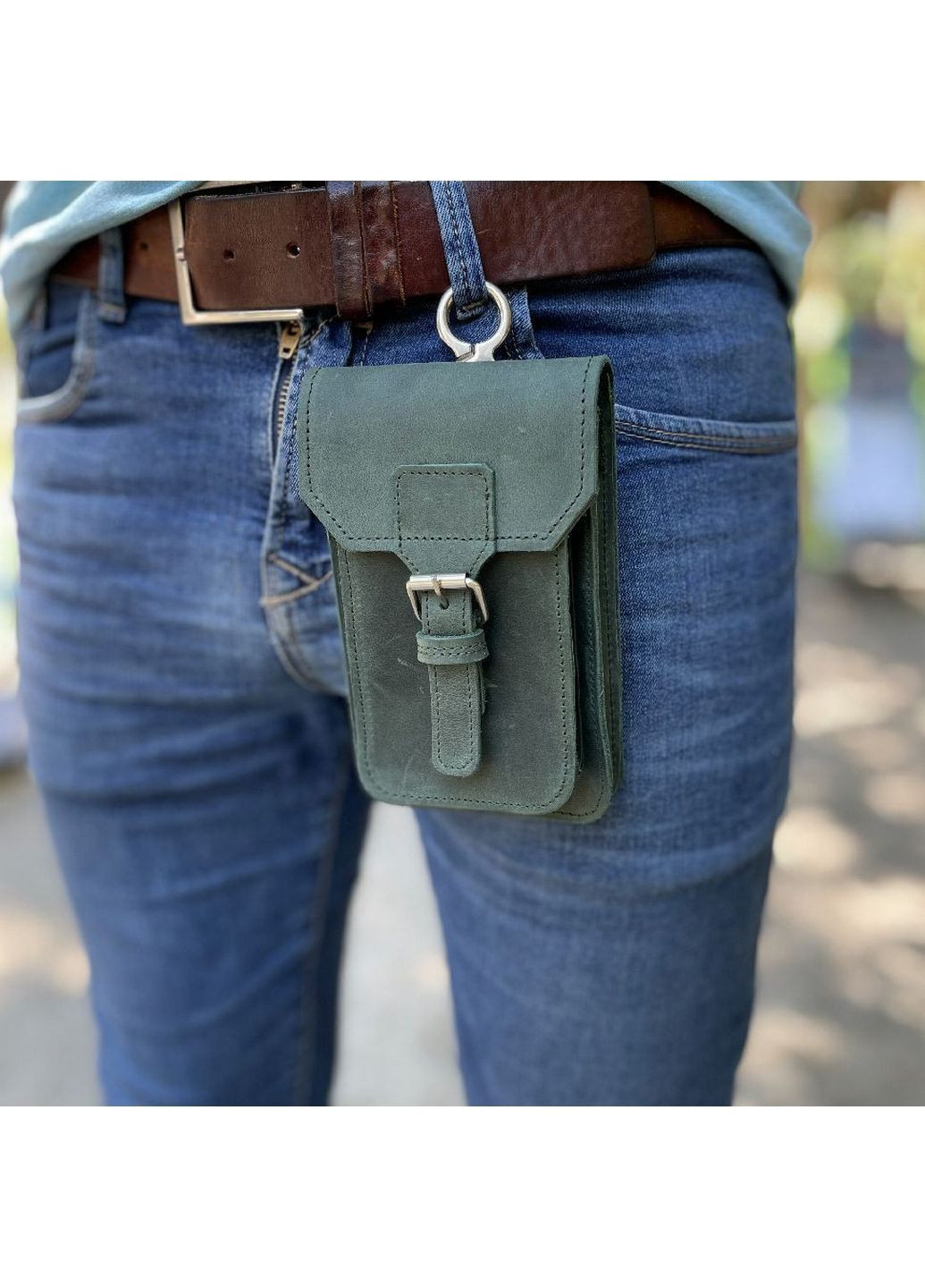 Кожаная напоясная сумка 16.5х2х10 см TARWA (315874587)