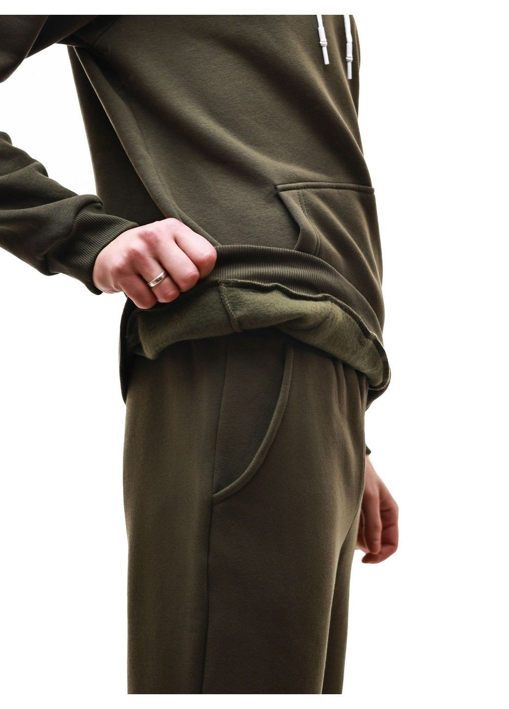 Оливковий (хакі) зимній костюм спортивний чоловічий No Brand