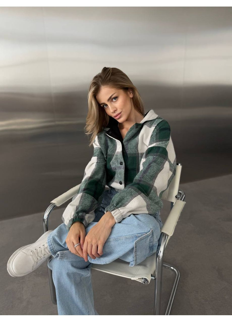 Жіночий кашеміровий бомбер у клітинку (363839483)