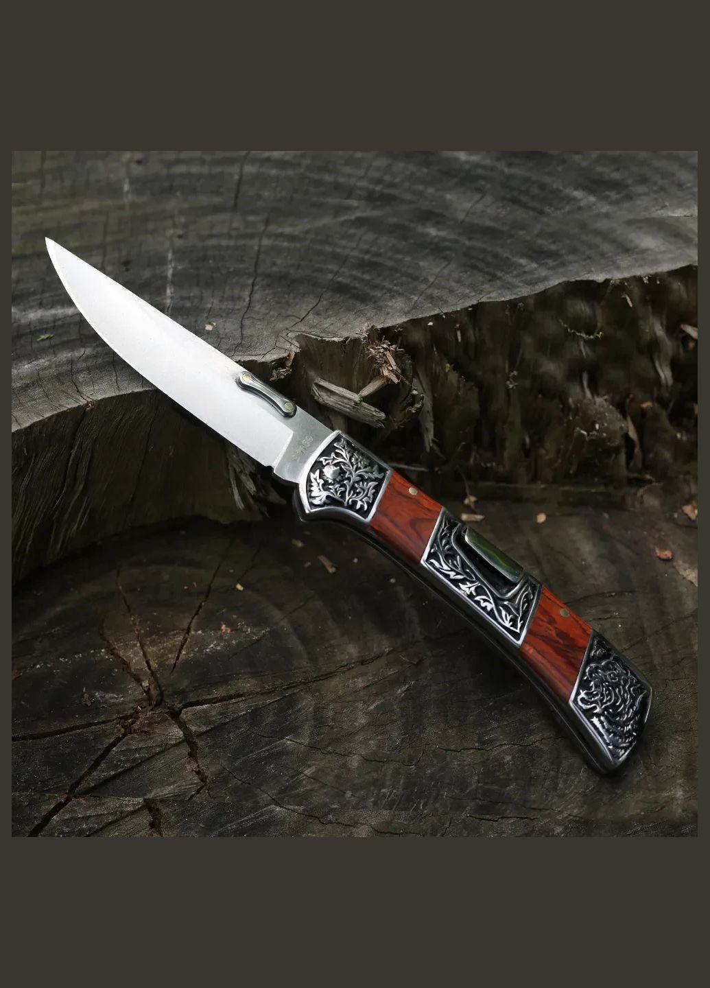 Ніж складаний В3159 Дерев'яна ручка з гравіюванням Columbia (346597110)