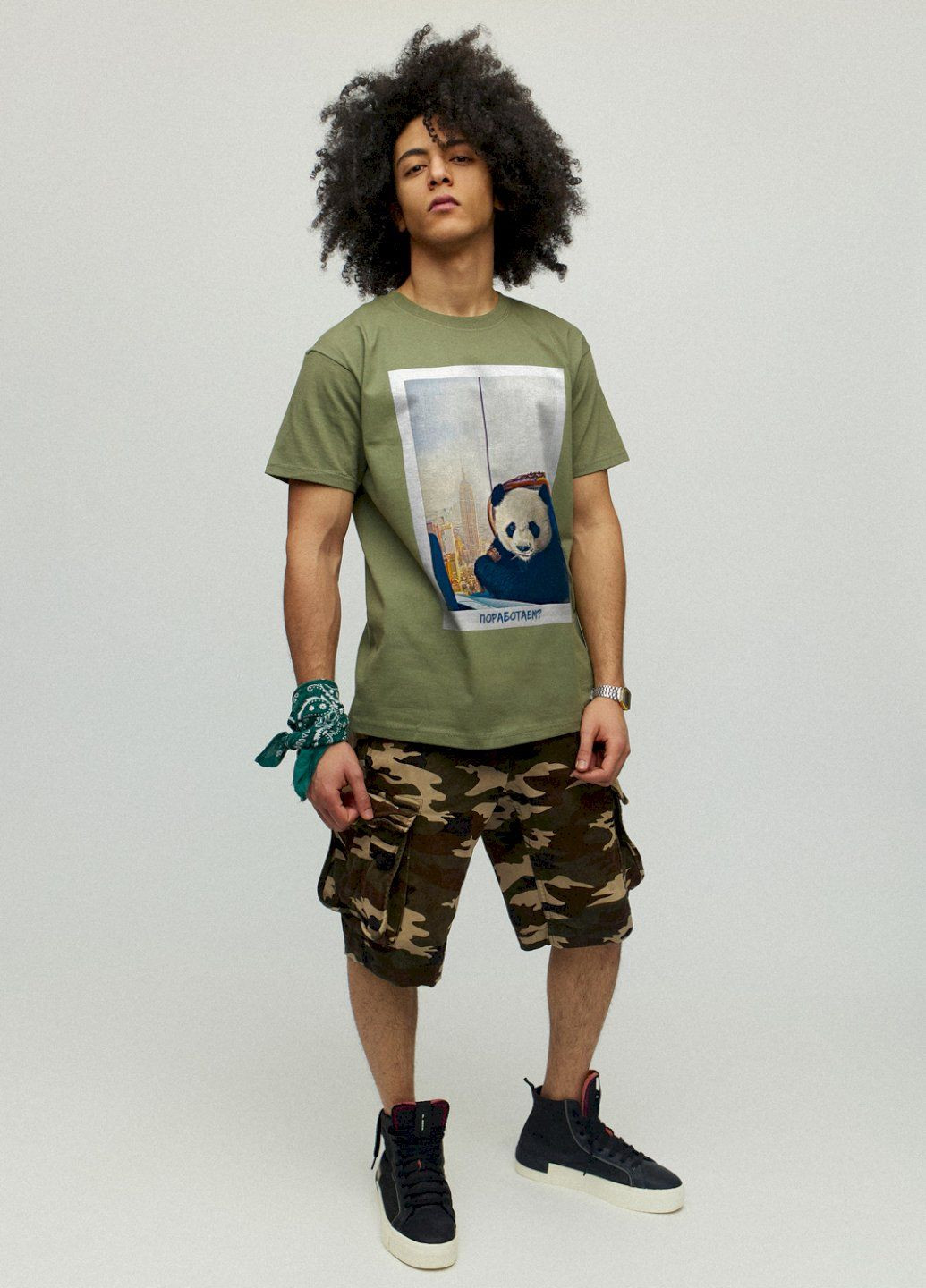 Хаки (оливковая) футболка мужская YAPPI