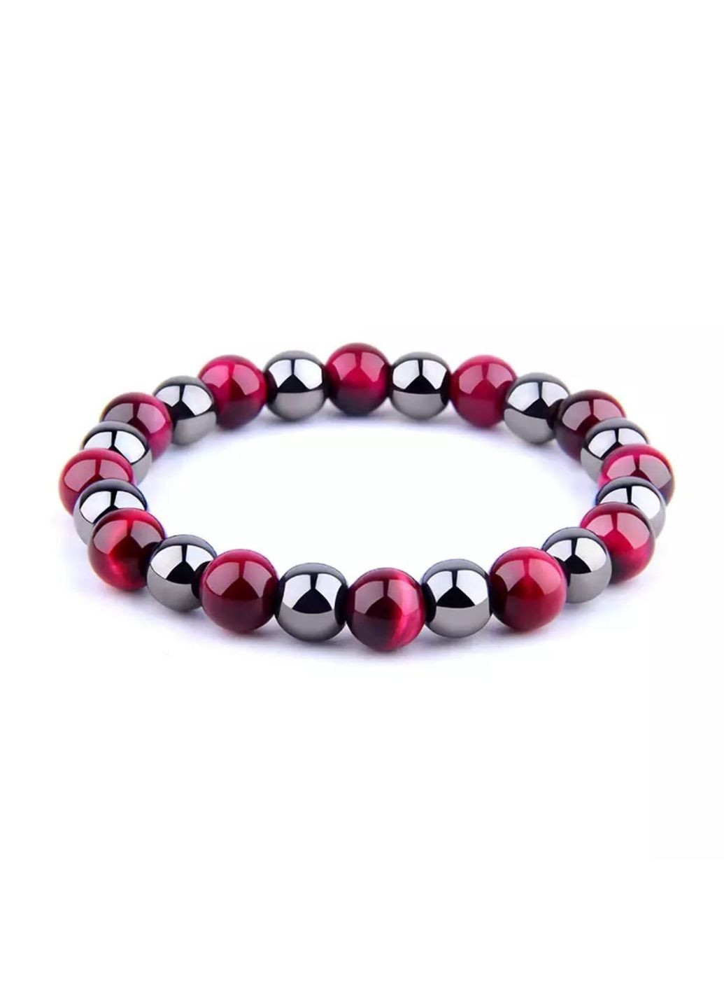 Браслет з гематиту та тигрового ока рожевого кольору (80085) Hemst (301940897)