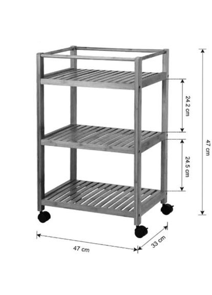Етажерка на колесах з дерева Прудобей мускат (ЕТА-002007) No Brand (327860328)