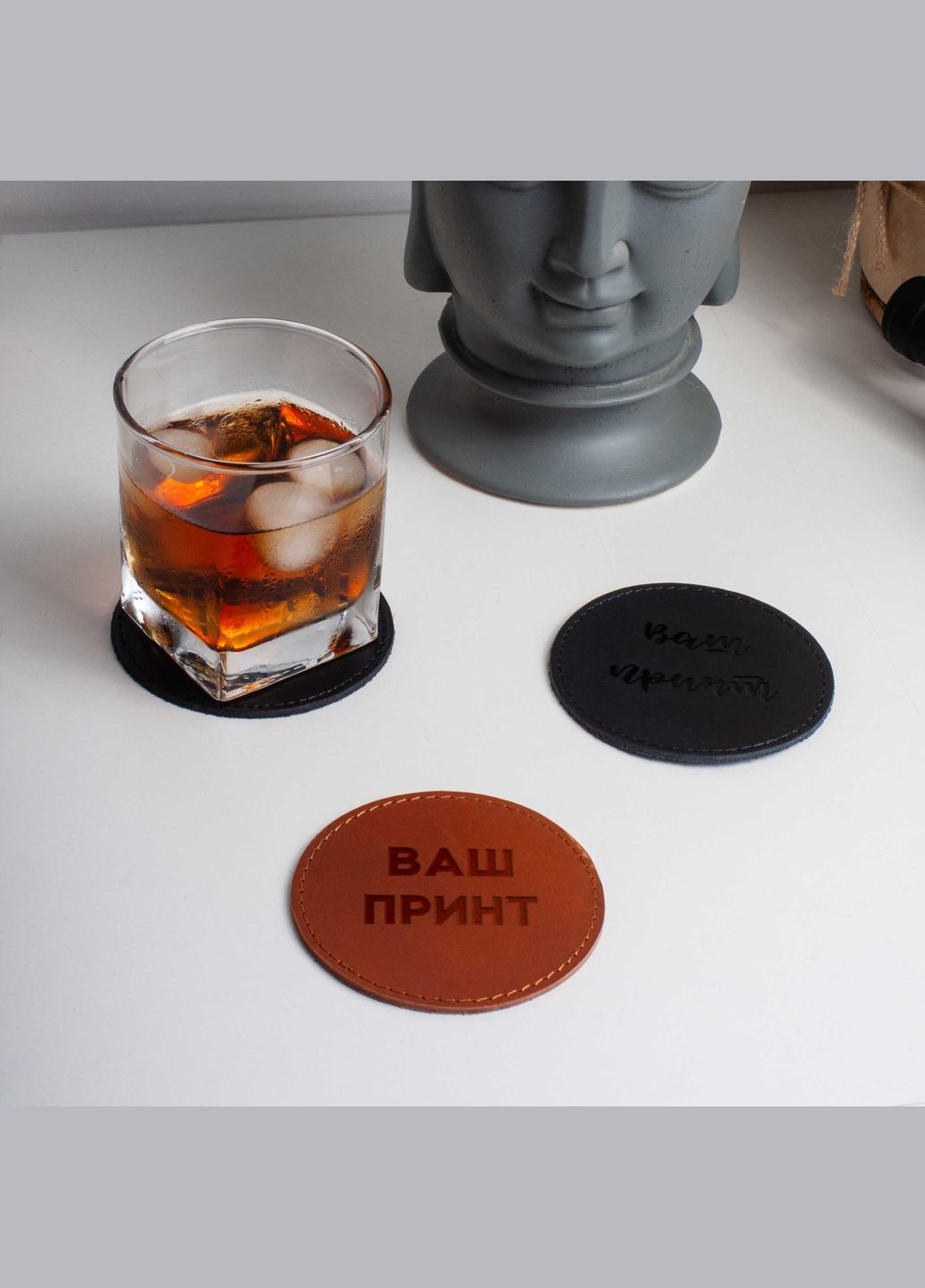 Костер подставка кожаная "Конструктор" персонализированная (BD-KOST-01) BeriDari (293509417)