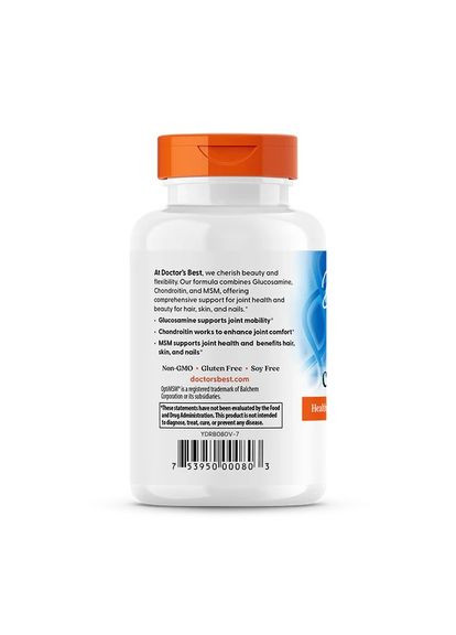 Глюкозамин & Хондроитин & МСМ, OptiMSM, 120 капсул Doctor's Best (326054123)