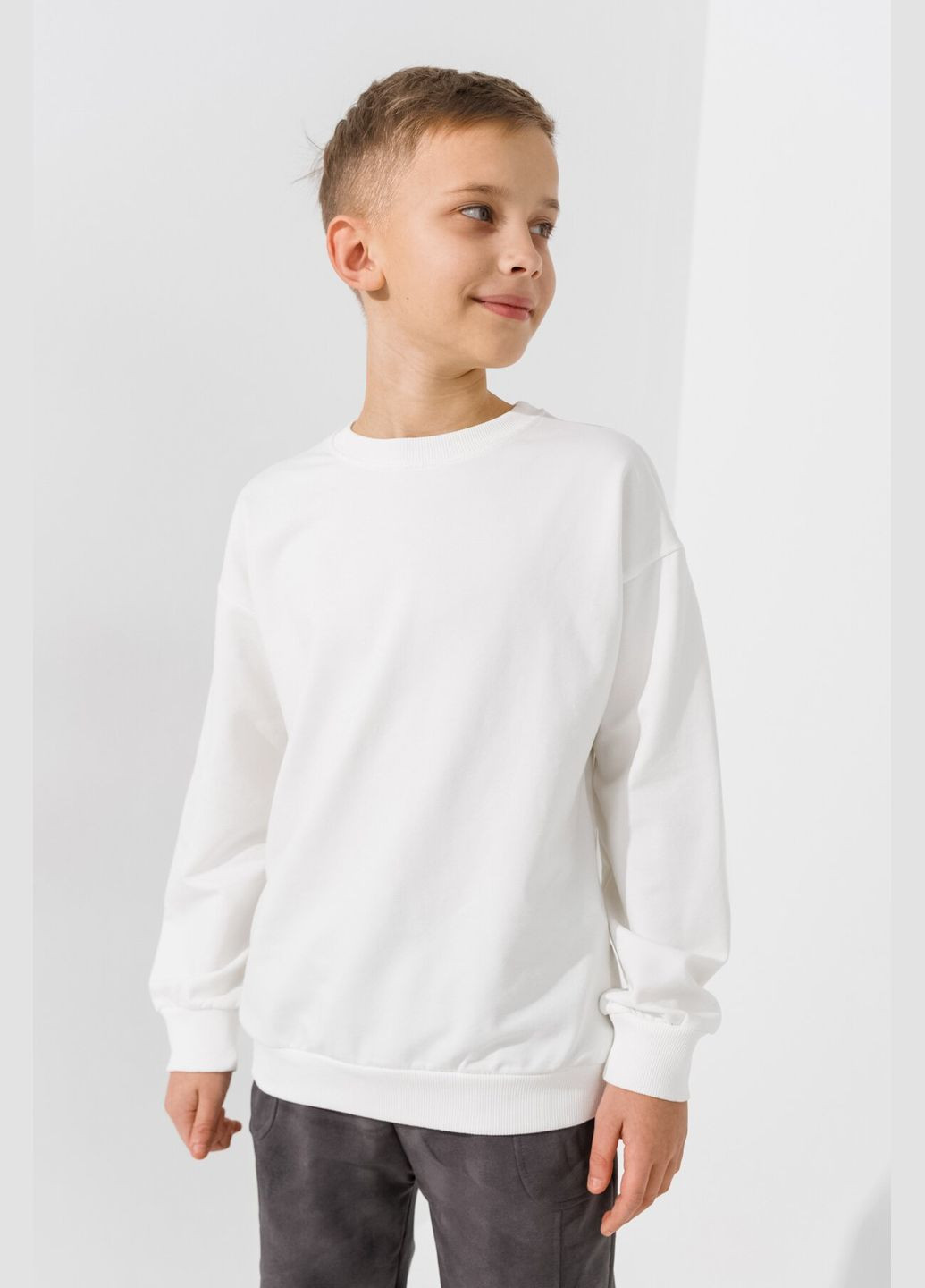 First Kids світшот однотонний унісекс 0070 158 см shop (2000990952639) однотонний молочний повсякденний бавовна