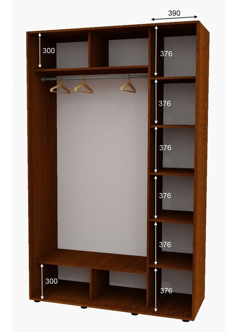 Шафа-купе дводверна 160*60*250 Горіх лісовий Дзеркало з піскострумним малюнком Алекса (360472856)