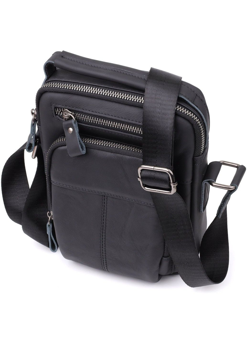 Деловая мужская сумка из натуральной кожи 23036 Черный Vintage (357494924)