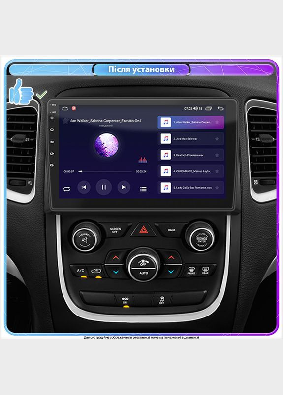 Штатна магнітола для Dodge Durango III Рестайлінг 2013-2020 екран 9" 2/32Gb 4G Wi-Fi GPS Top 2 шт. Lesko (336193532)