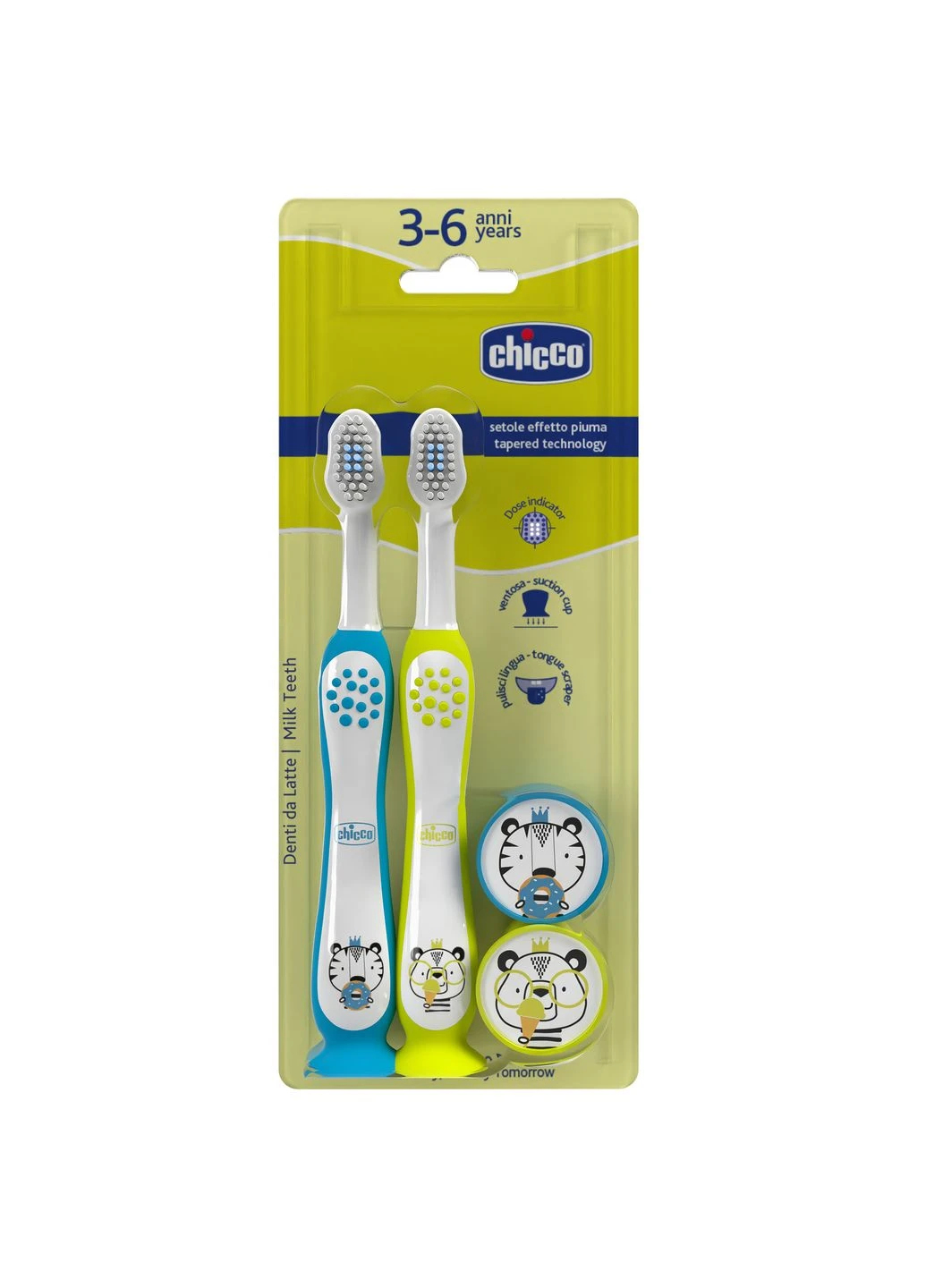Зубна щітка на присосці, 3-6 років, 2 шт., (12084.11) Chicco (389088325)