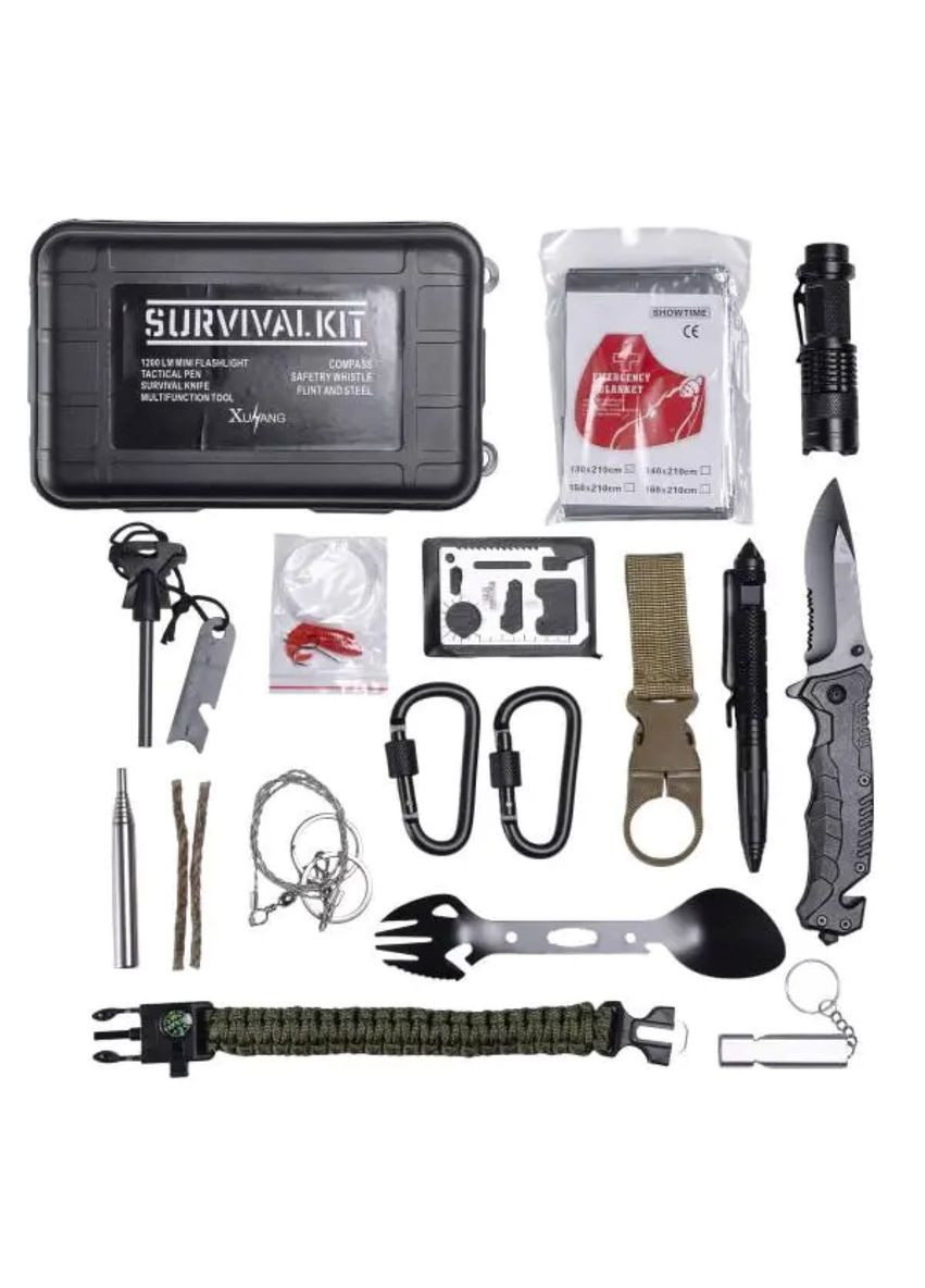 Туристический набор для выживания в пластиковом чехле 20х11х5.5 см походный набор инструментов Jooki (360921318)