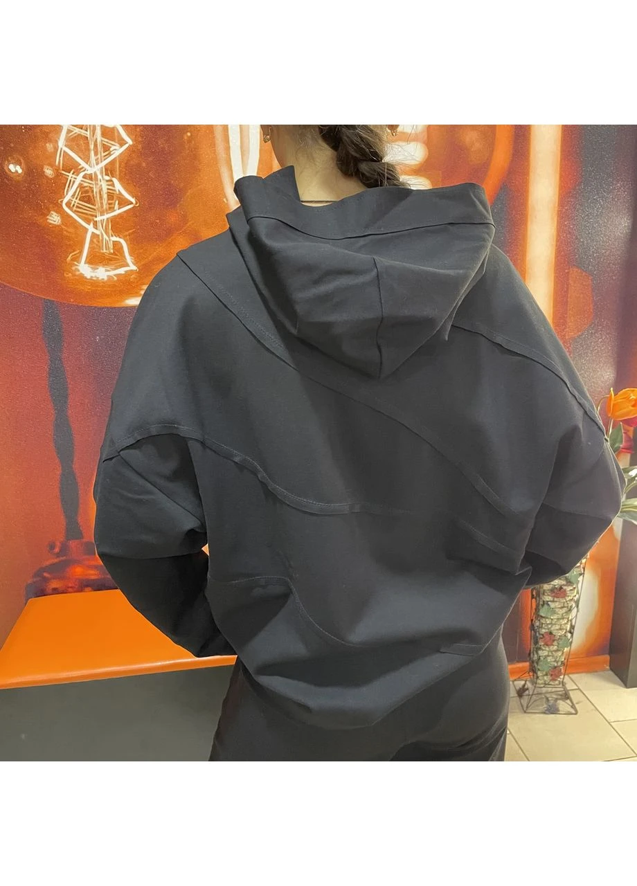 Костюм жіночий тркотажний штани палаццо XL чорний No Brand (366820168)