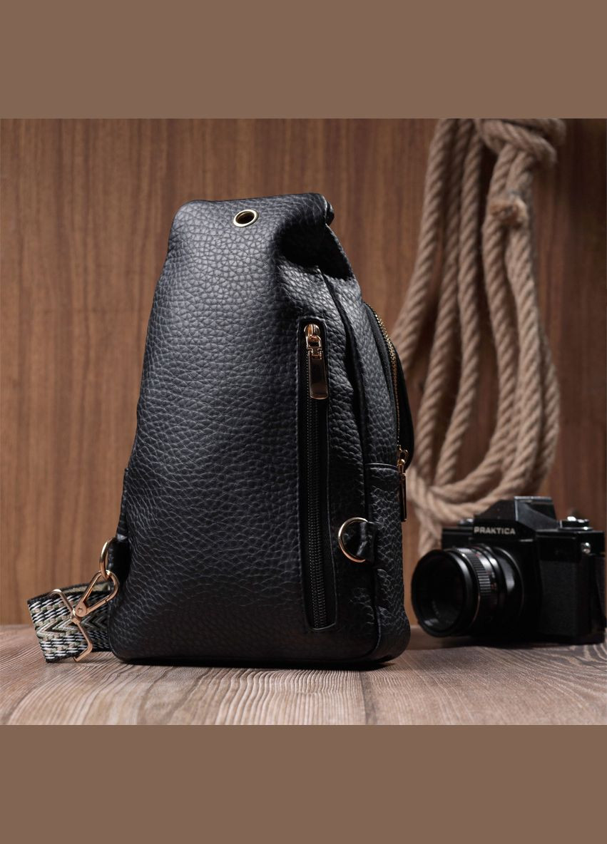 Удобная женская сумка с одной лямкой через плечо из крупнозернистой экокожи 22763 Vintage (335032790)