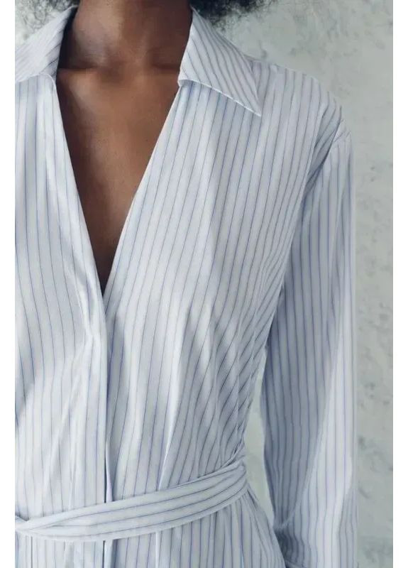 Білий поплінова сукня-сорочка zw collection Zara