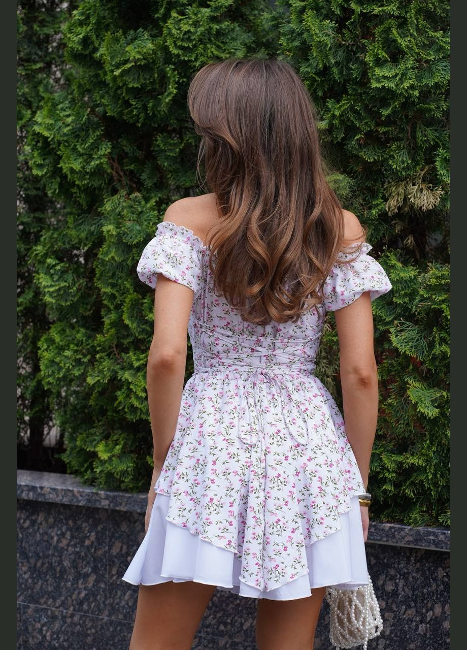 Білий повсякденний сукня DK/DL Мода без кордонів з квітковим принтом