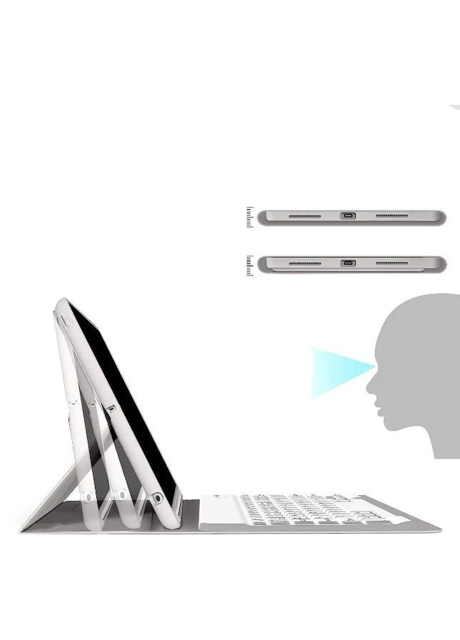 Чехол-книга с беспроводной клавиатурой для Apple iPad Mini 7 2024 Gray BeCover (360426230)