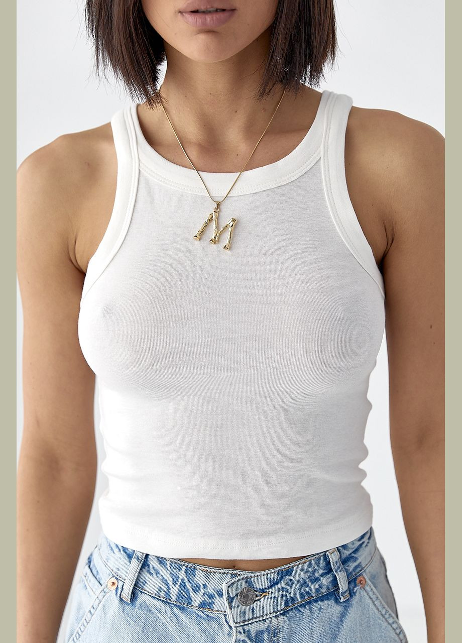 Однотонная женская майка - лимонный цвет Lurex — 335077169