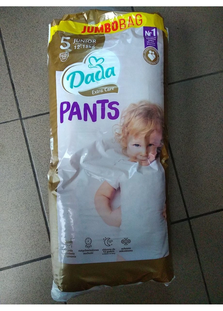 Подгузники-трусики JumboBag Extra Care Pants 5 (12-18 килограмм) 60 штук Dada (356671550)