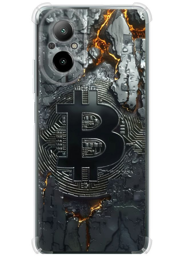Силикон с усиленными углами чехол 'Раскаленный биткойн' для Endorphone Realme C67 4G (369974870)