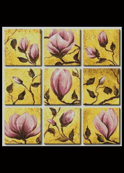 Набір для вишивки хрестиком. Розмір: 40*40 см/30*30 см Магнолії Лоскуток (315353416)