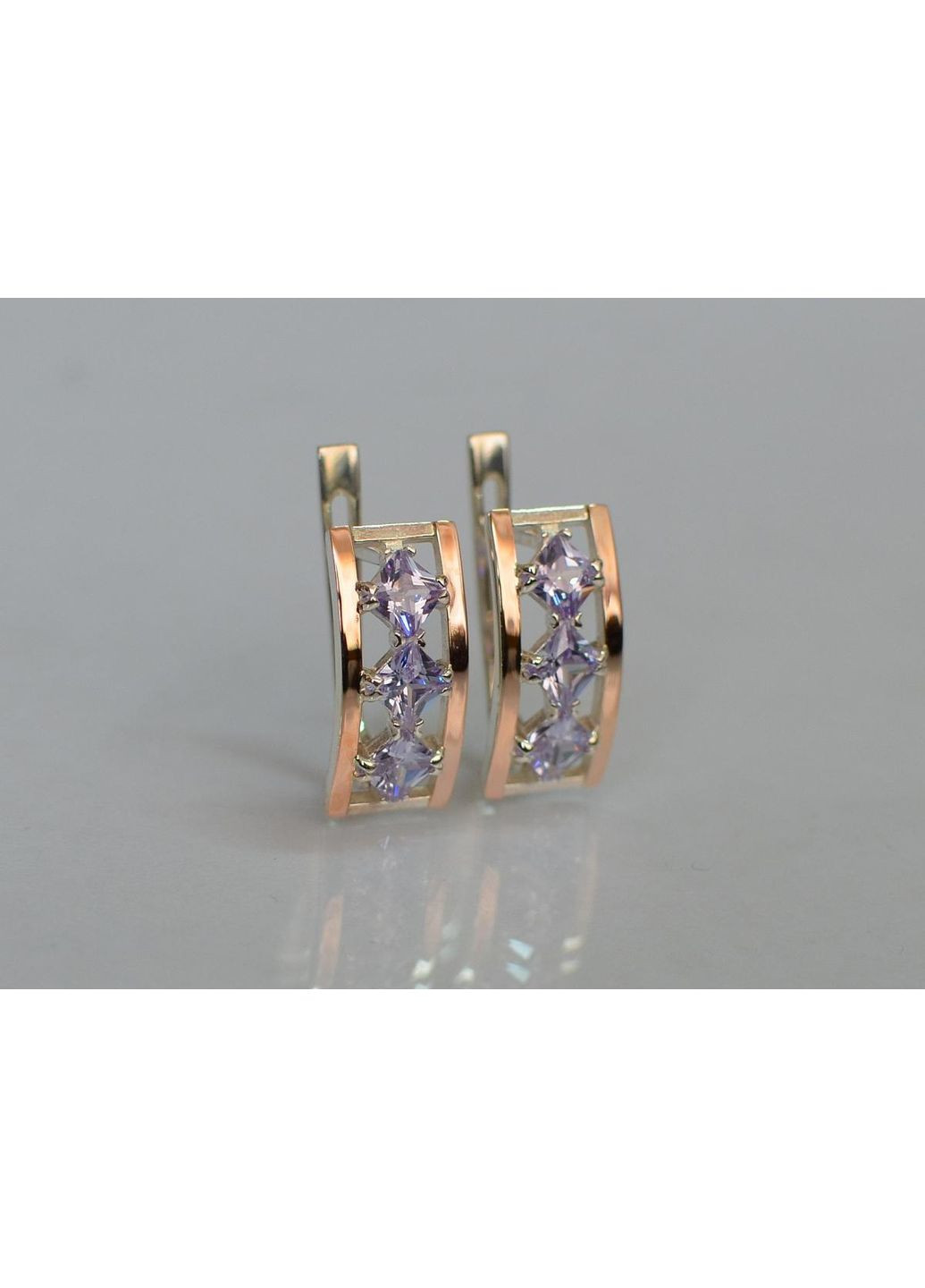 Серебряные серьги с золотыми вставками Silver Style (367112090)