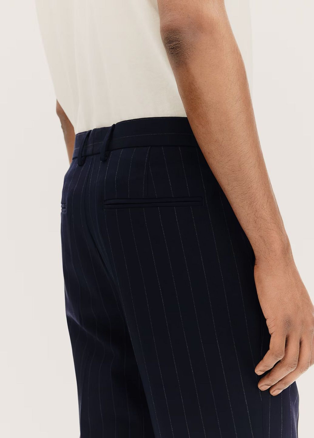 Темно-синие классические демисезонные брюки H&M