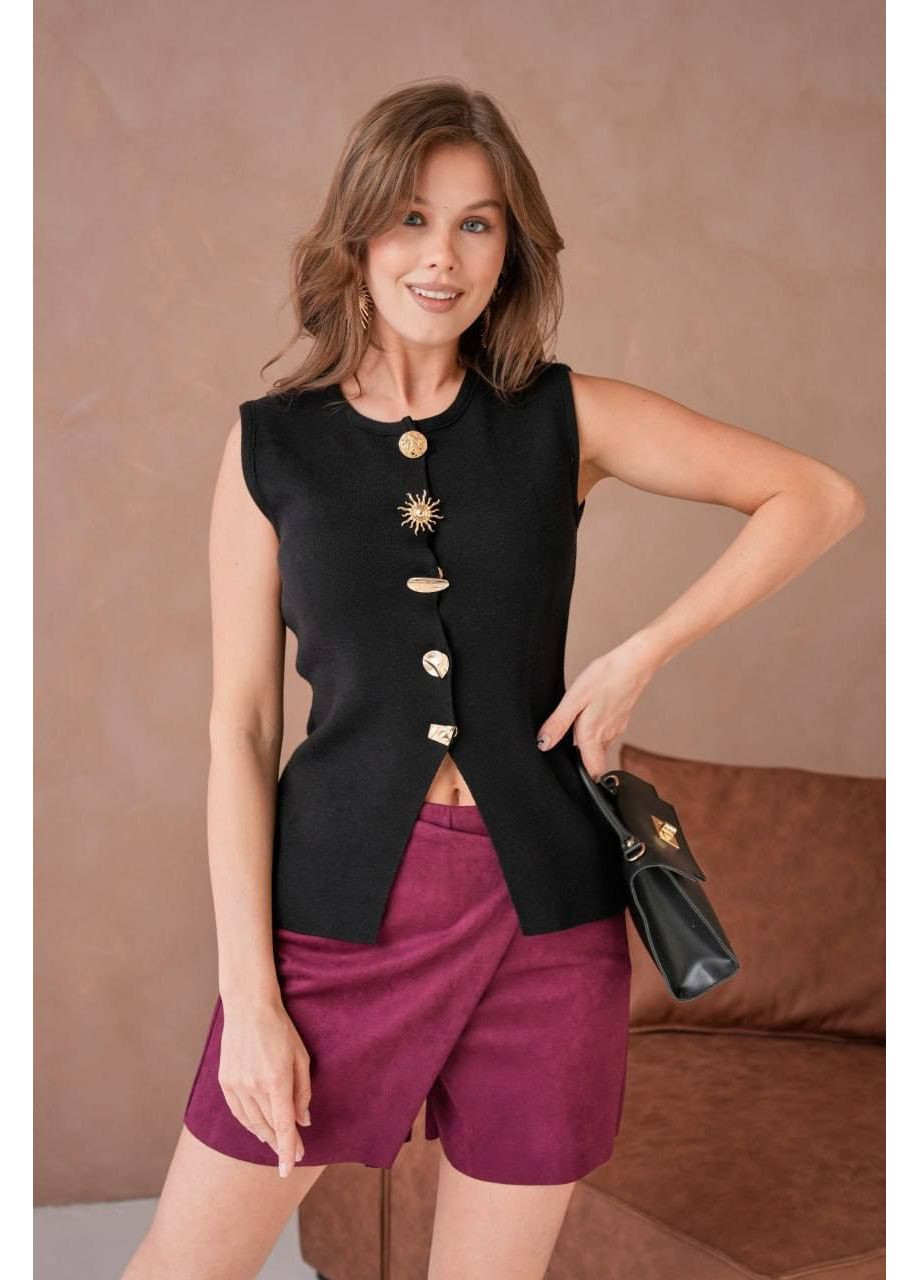 💜 Стильний ЖИЛЕТ із золотими ґудзиками — елегантний акцент у твоєму гардеробі DK/DL Мода без кордонів (357741066)