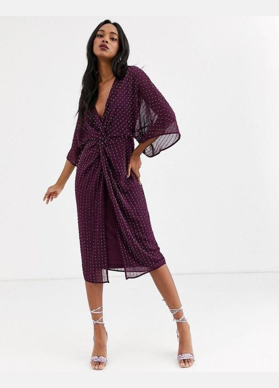 Фіолетова сукня міді декорована стеклярусом Asos