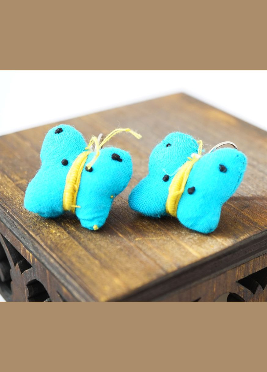 Сережки ганчір'яні Метелики блакитні No Brand (370957652)