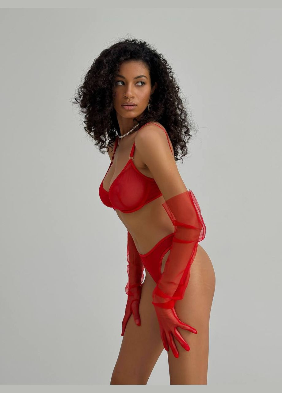 Червоний комплект жіночої білизни Simply sexy