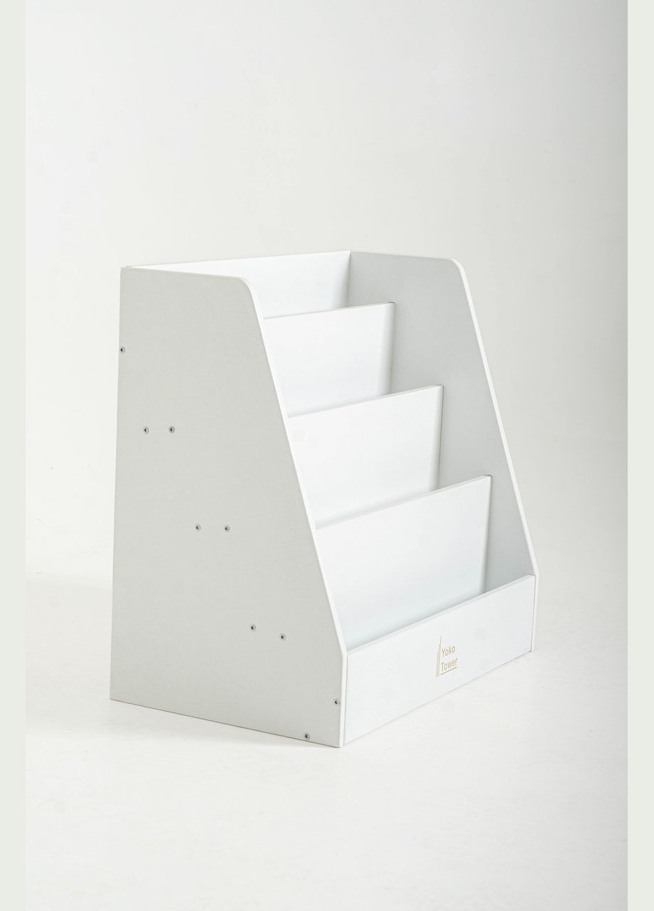 Открытая маленькая полка для книг белого цвета Монтессори. Yoko Tower (361225169)