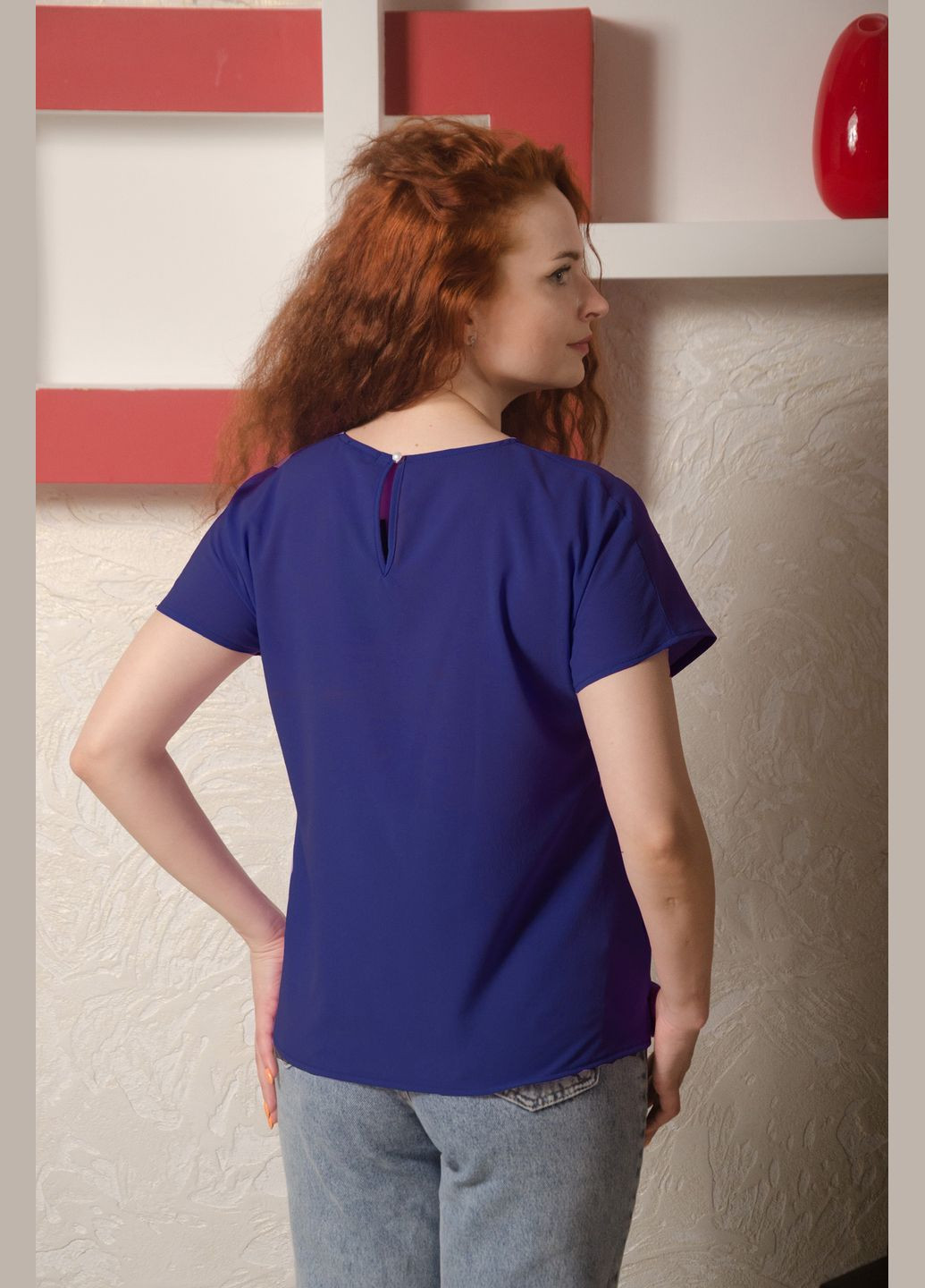 Синяя летняя легкая и практичная женская футболка INNOE Футболка