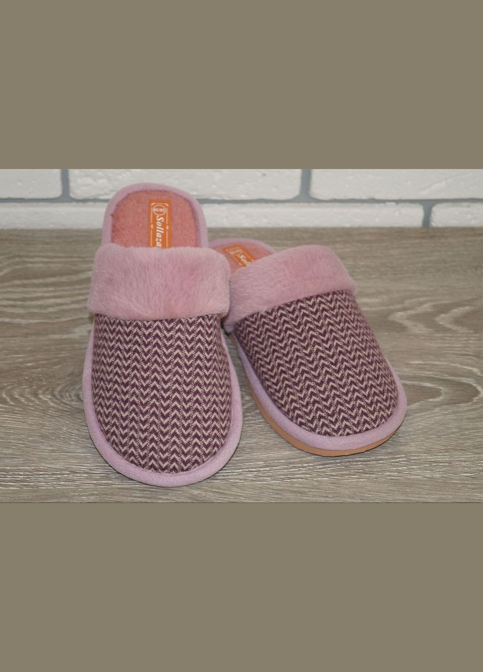 Сиреневые тапочки женские домашние No Brand с логотипом