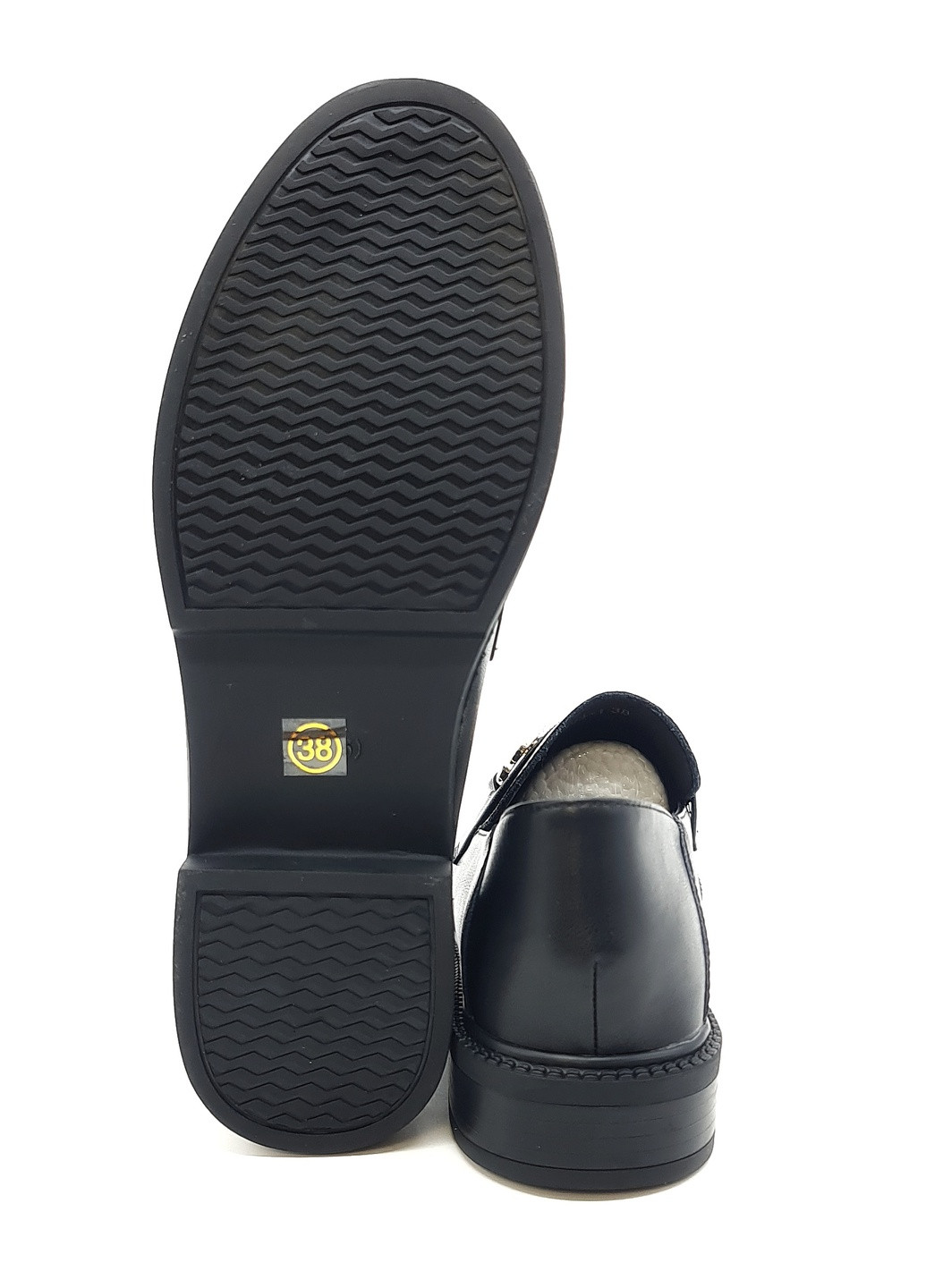 Женские туфли черные кожаные YA-18-1 23 см(р) Yalasou
