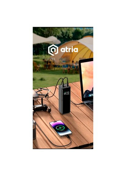 Батарея универсальная (WPD-160S) ATRIA 30000mAh PD/3.1/160W(Max)80W+80W, QC/3.0/22.5W (369881287)