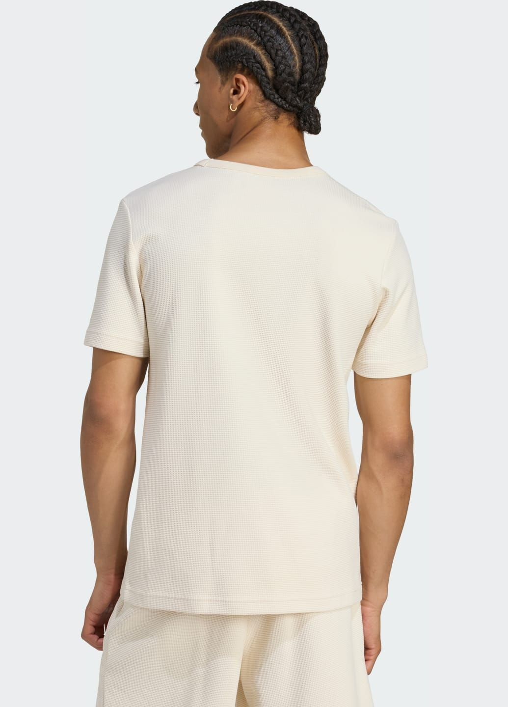 Біла футболка trefoil essentials waffle adidas