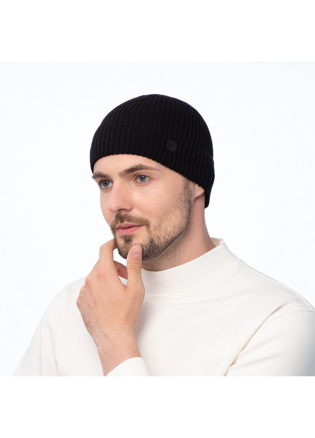 Шапка по голові чоловіча котон чорна MAUD 232-212 LuckyLOOK 232-212M (322792170)