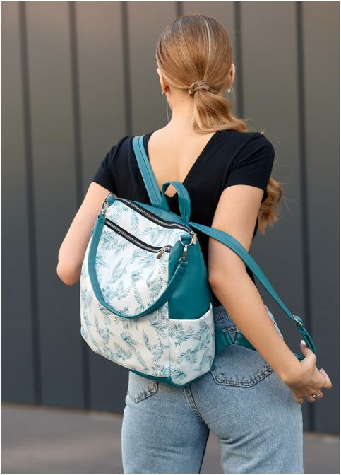 Женский рюкзак-сумка мурена с принтом белый No Brand (314455047)