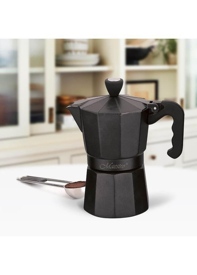 Кофеварка гейзерная MR-1666-9 Black 450мл алюминиевая Maestro (372992653)