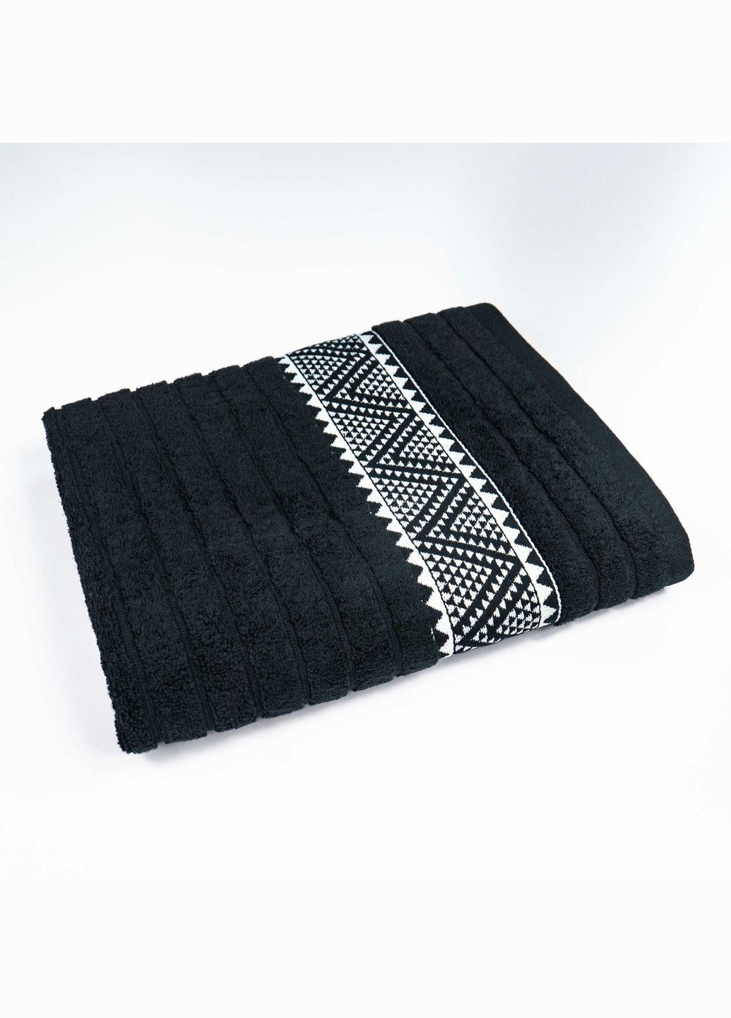GM Textile махровий рушник для обличчя та рук зіпп 50х90см 500г/м2 (чорний) чорний виробництво -