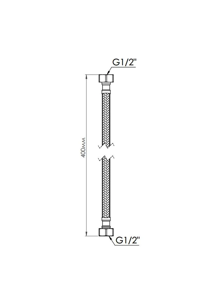 Шланг для води Standart 40 см NYLON 1/2"x1/2" ВВ TAS387W40 Thermo Alliance (397088974)