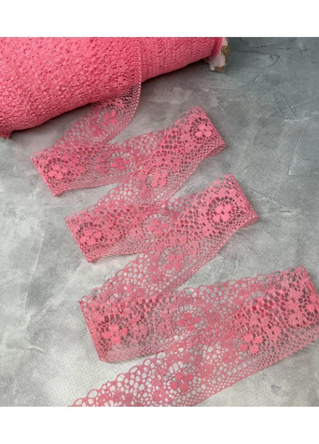 Мереживо Ажур 35 мм, колір-кораловий, метр No Brand (315633743)