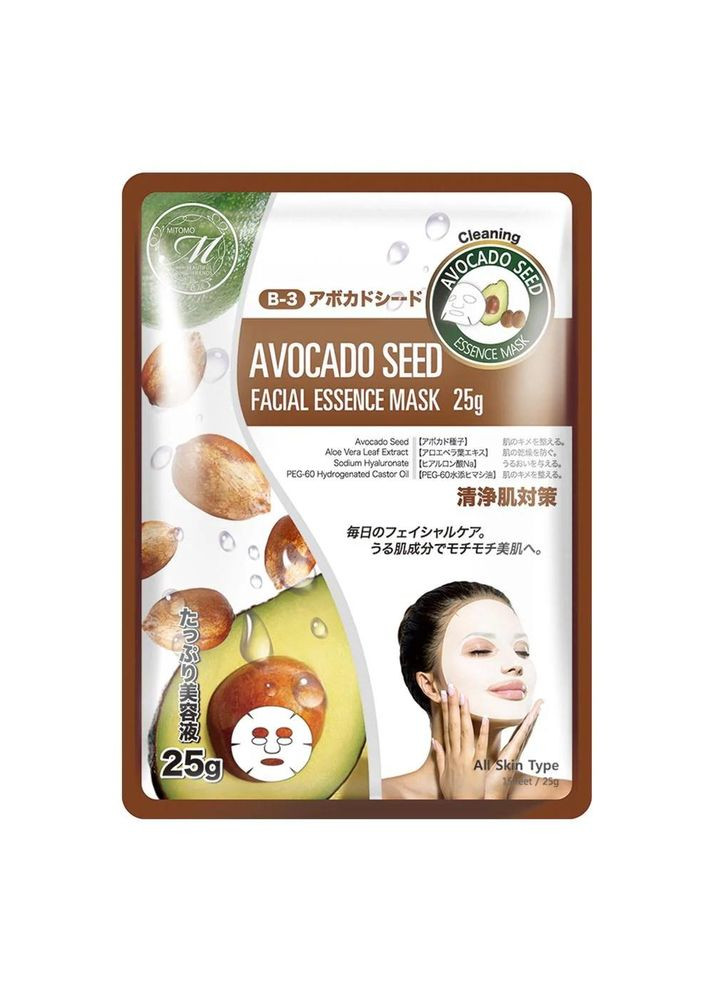 Тканевая маска с экстрактом косточки авокадо 512, 1 шт. Mitomo (307090495)