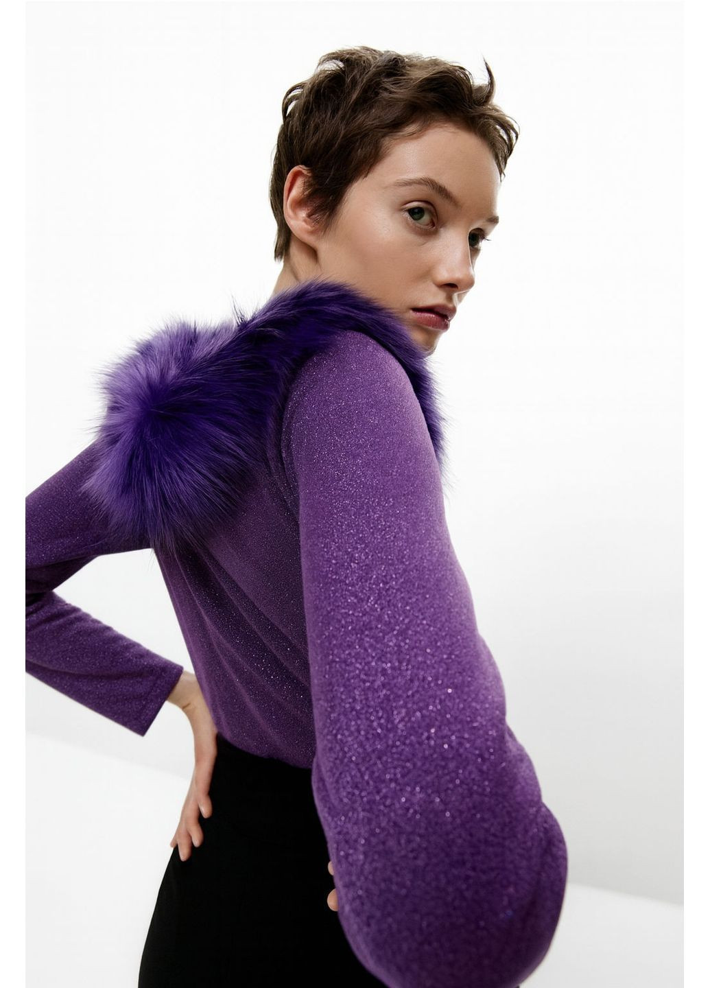 Фиолетовая блуза в блестяшки Uterque