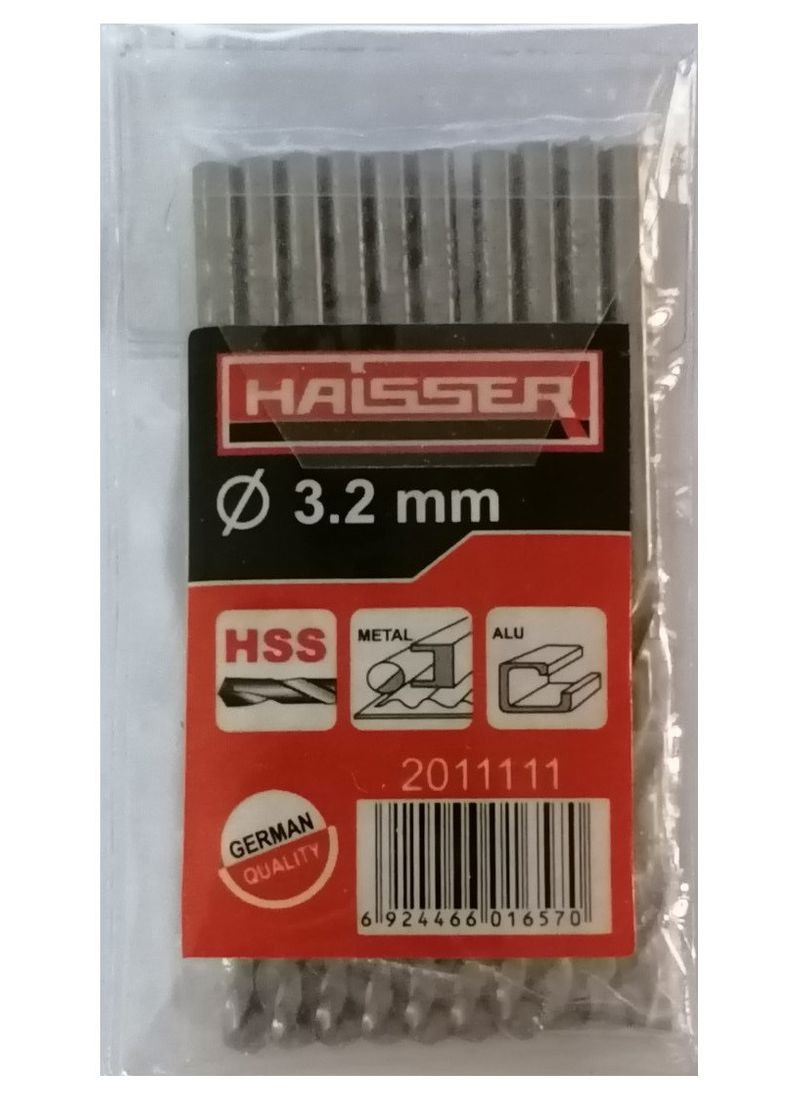 Сверло по металлу 3.2х36х65 мм цилиндрический хвостовик (DIN 338), (HS101006/2011111) 15836 Haisser (292565742)